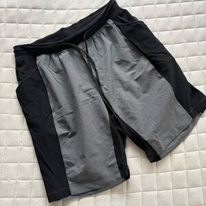 Lululemon Athletica Black and Gray Men's Athletic Shorts
